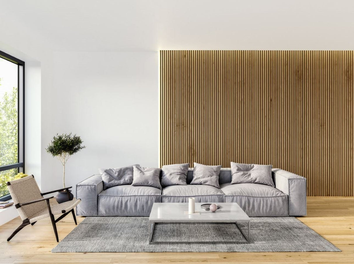 ambi-wall ambi-wall Acoustic Timber Slat Wall Panel | 2.4m Classic Oak IUK01649 Timber Slat Panel