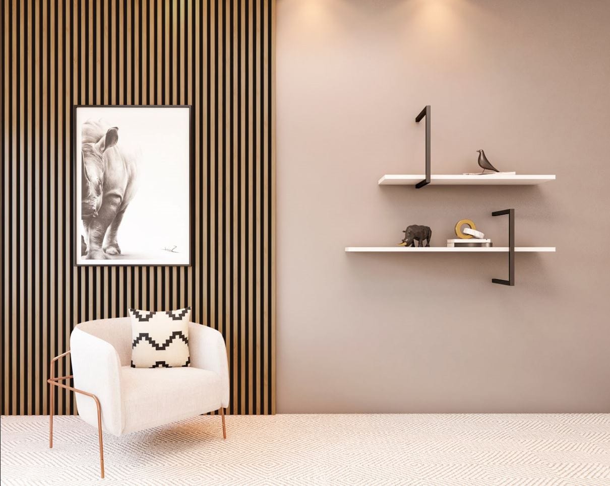 ambi-wall ambi-wall Acoustic Timber Slat Wall Panel | 2.4m Classic Oak IUK01649 Timber Slat Panel