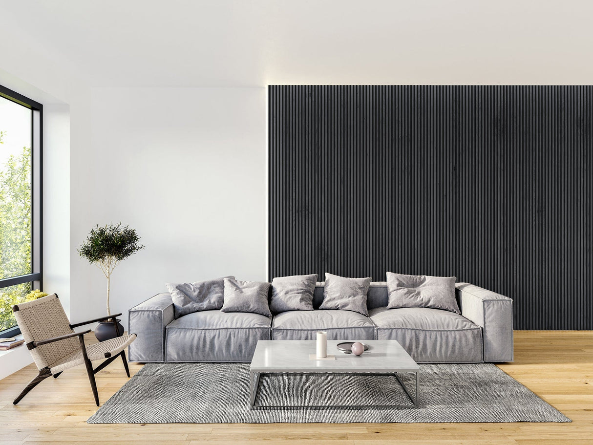 ambi-wall ambi-wall Acoustic Timber Slat Wall Panel | 2.4m Ebony Oak IUK01648 Timber Slat Panel