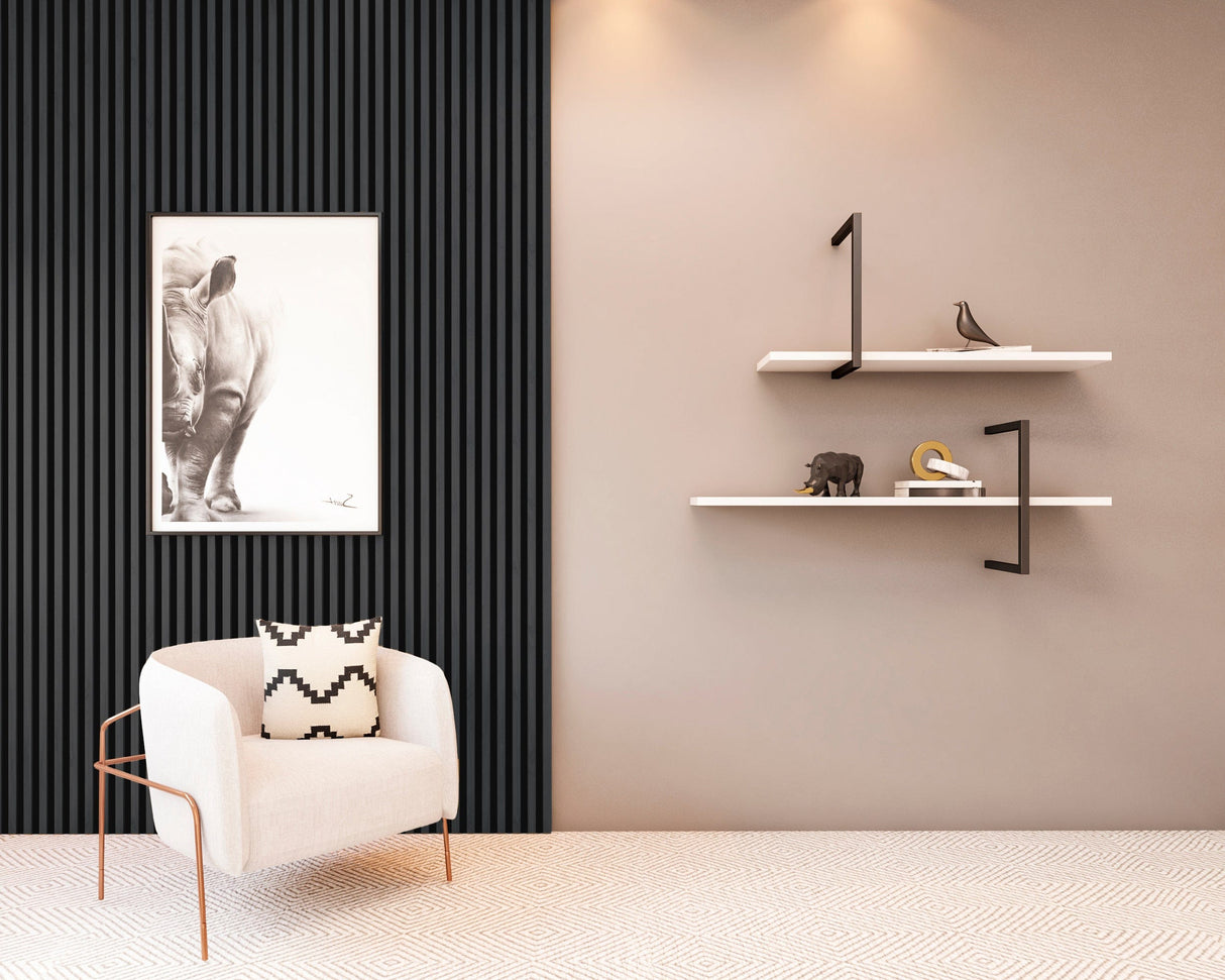 ambi-wall ambi-wall Acoustic Timber Slat Wall Panel | 2.4m Ebony Oak IUK01648 Timber Slat Panel