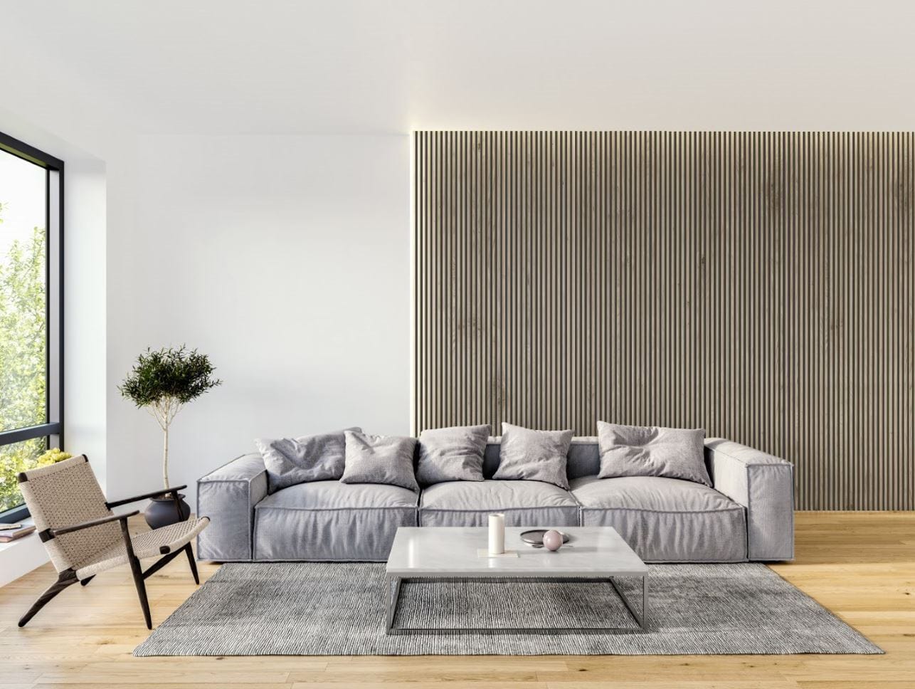 ambi-wall ambi-wall Acoustic Timber Slat Wall Panel | 2.4m Siberian Oak IUK01651 Timber Slat Panel