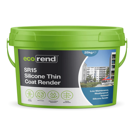 Ecorend Ecorend SR15 Silicone Thin Coat Render - 25kg | Portland Stone BM007527 Rendering Products
