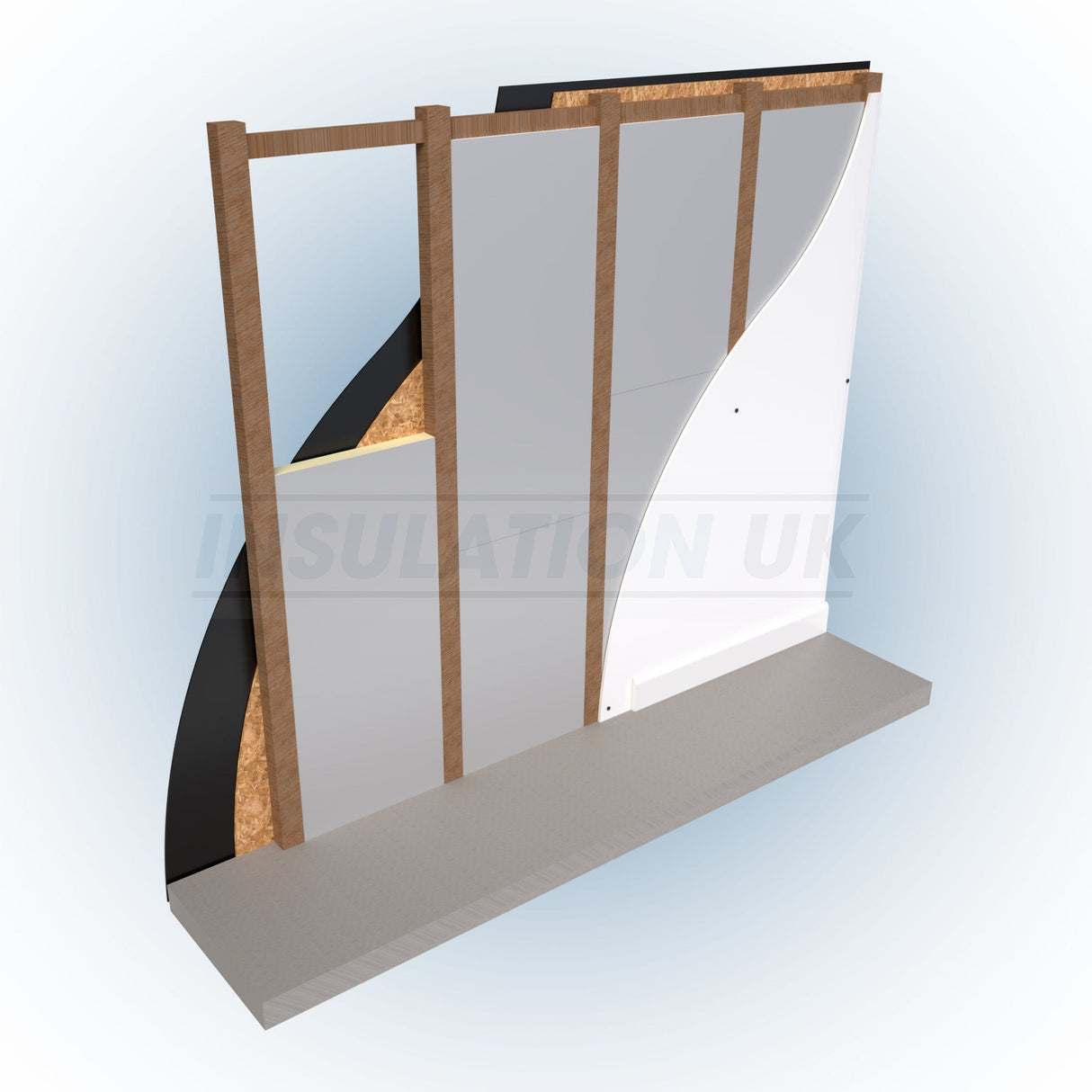 Insulation UK PIR Insulation Strips | 2400mm x 600mm | Pack of 2 | 2400mm x 600mm x 50mm - Pack of 2 IUK01513 PIR Insulation Strips