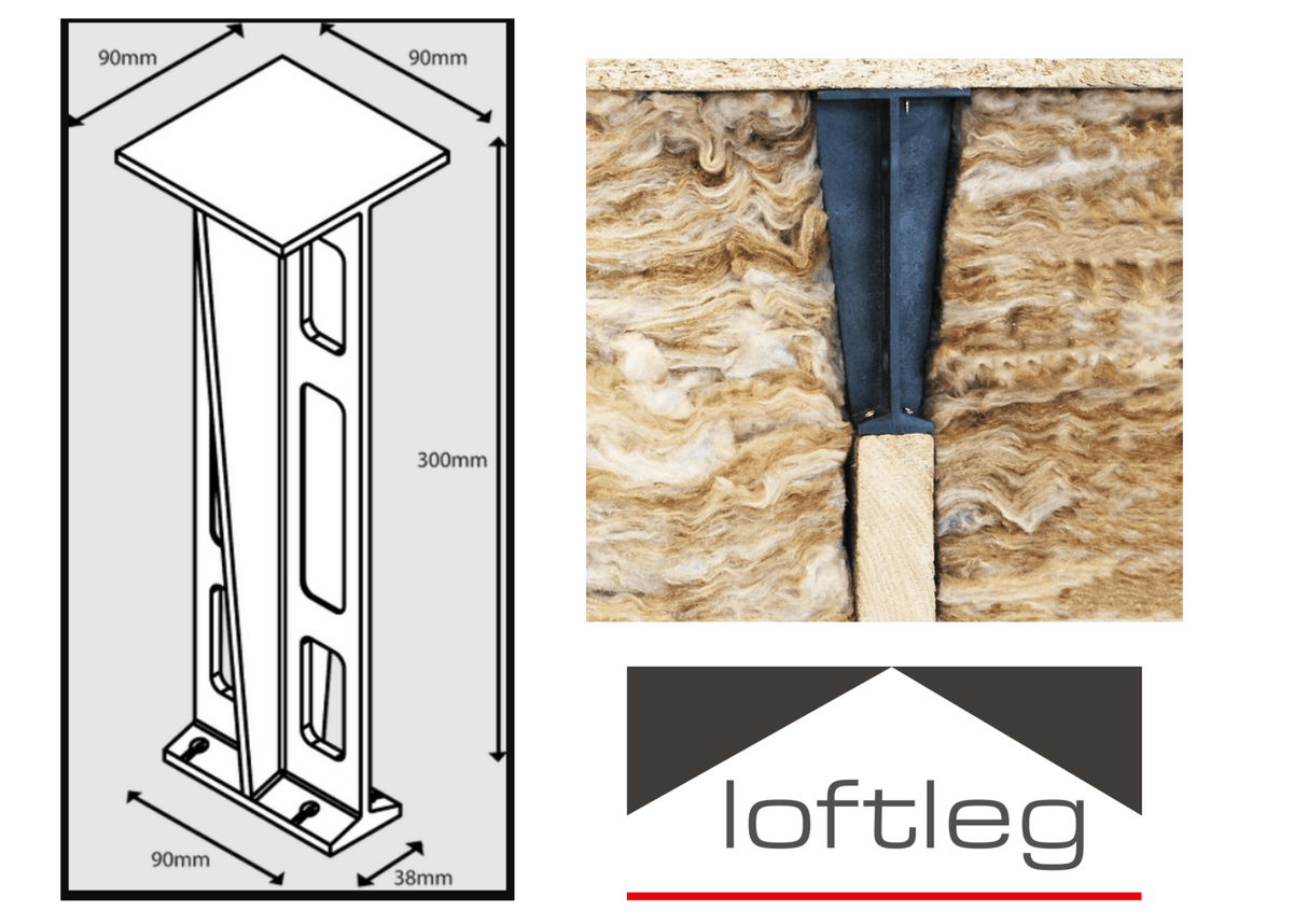 Loftleg 300mm Raised Floor Loft Leg XL | (Pack 12) IUK01060 Loft Products
