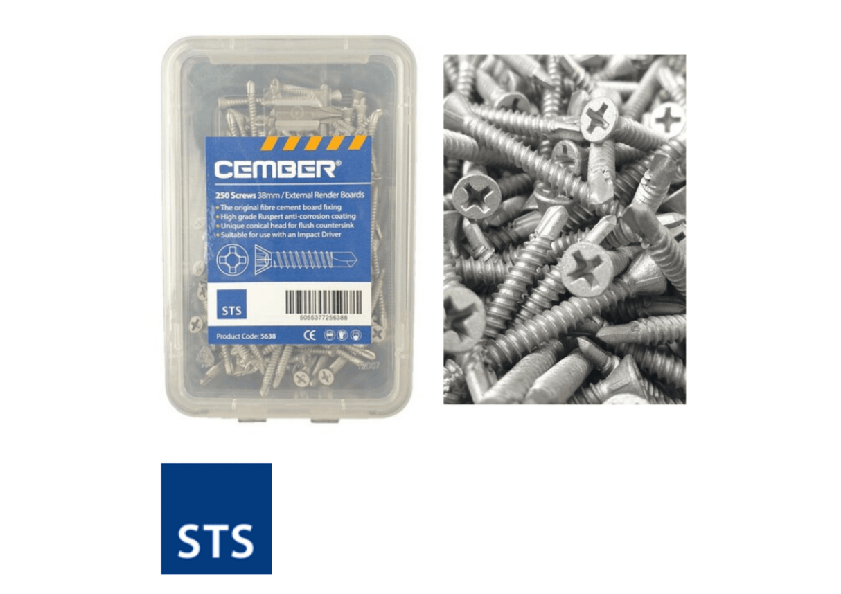 STS 38mm STS CEMBER Render Board Screws BM01956 Screws & Fixings