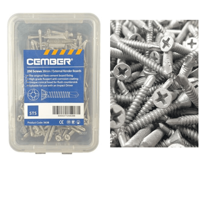 STS 38mm STS CEMBER Render Board Screws BM01956 Screws & Fixings
