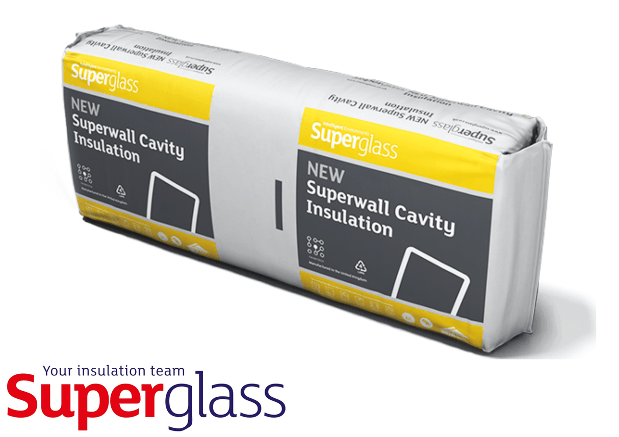Superglass Superglass Superwall 36 Cavity Wall Batt | 75 x 1200 x 455mm - 10 Batts - 5.46m2 BM010415 Mineral Fibre Insulation
