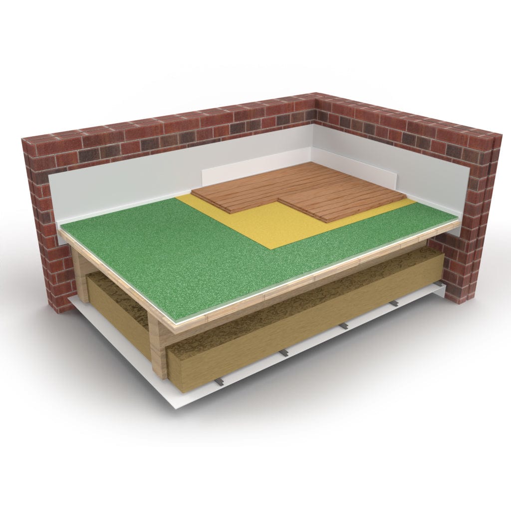 Tekfon Acustop Acoustic Floor Deck | 2400mm x 600mm | 2400 x 600 x 28mm IUK01819 Sound Dampening Panels & Foam