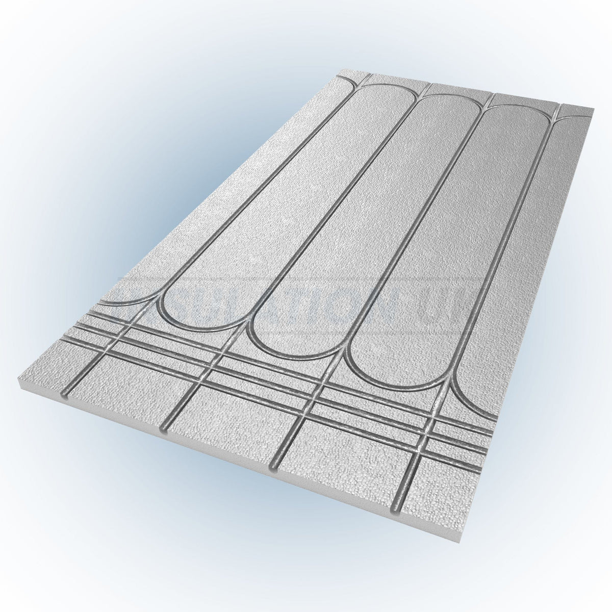 Tekwarm Foiled 400 KPA UFH Board 1200mm x 600mm x 20mm 150 centres for  12mm Pipe