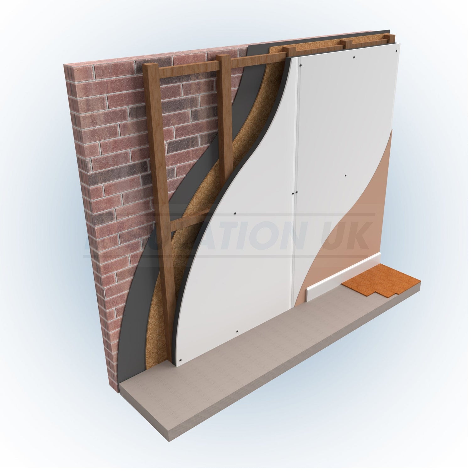 Tekwarm 102.5mm Tekwarm HP+ Insulated Plasterboard | 2400mm x 1200mm BM02019 Insulated Drywall