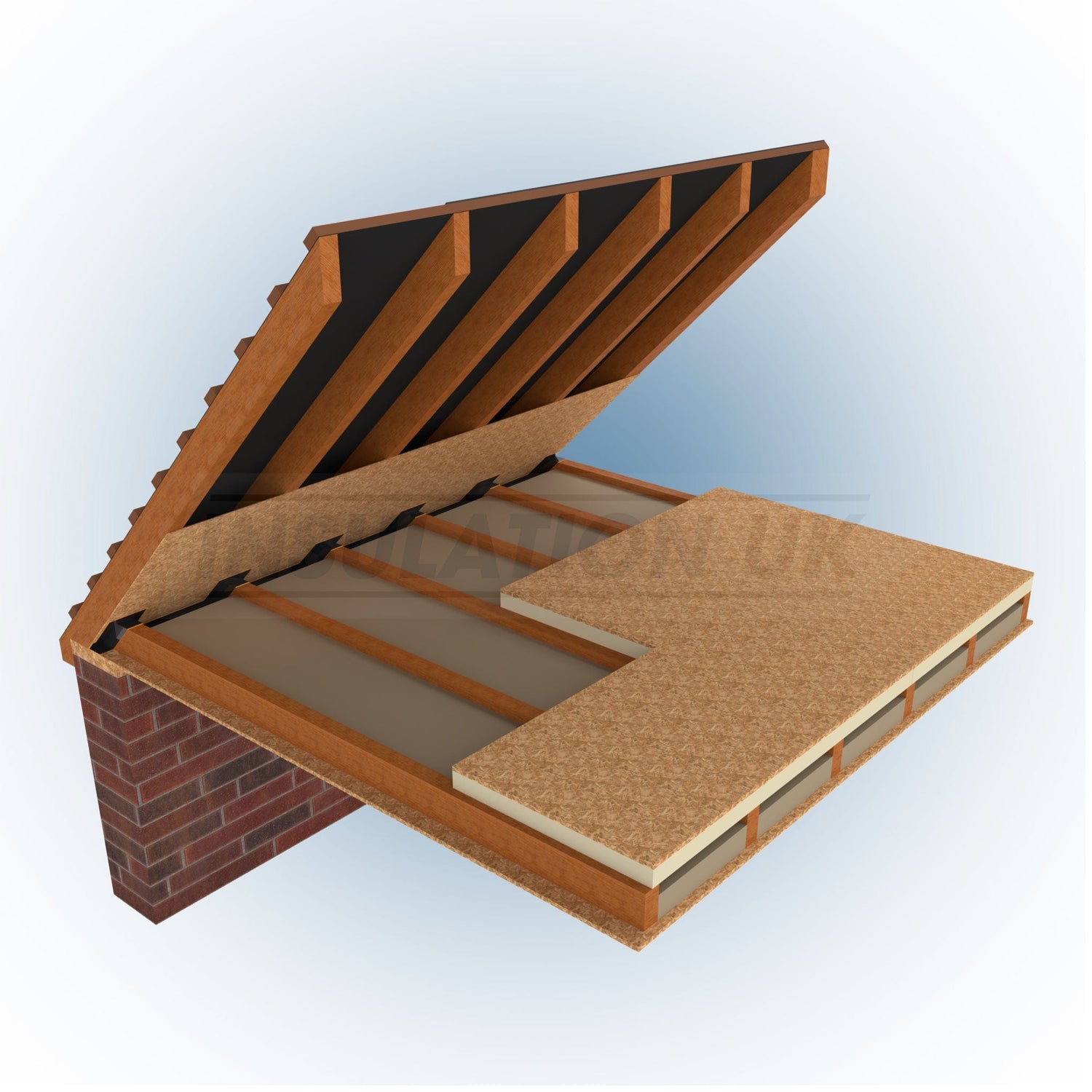 Tekwarm 83mm Tekwarm Insulated Loft Deck | 1200mm x 600mm | Bulk Pallet x 24 Boards IUK01037P Drylining