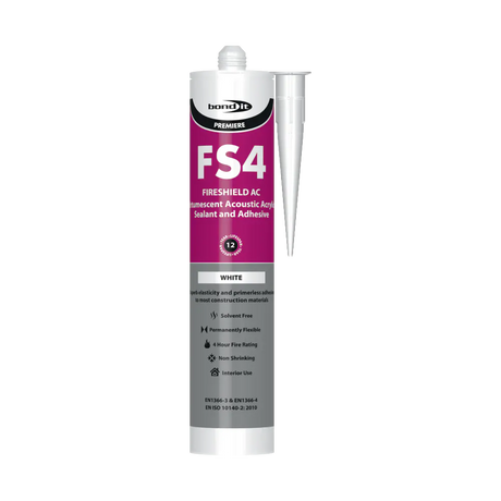 Bond It Bond It FS4 Fireshield Intumescent Acoustic Sealant 310ml IUK01184 Building Consumables