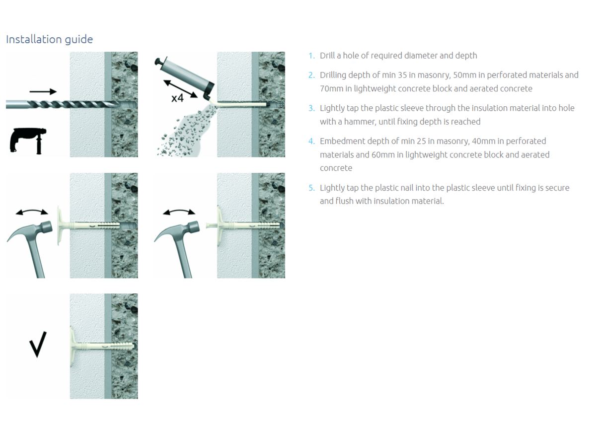 Insulation UK Insulation Anchors | 200mm x Qty 250 IUK01503 Building Consumables