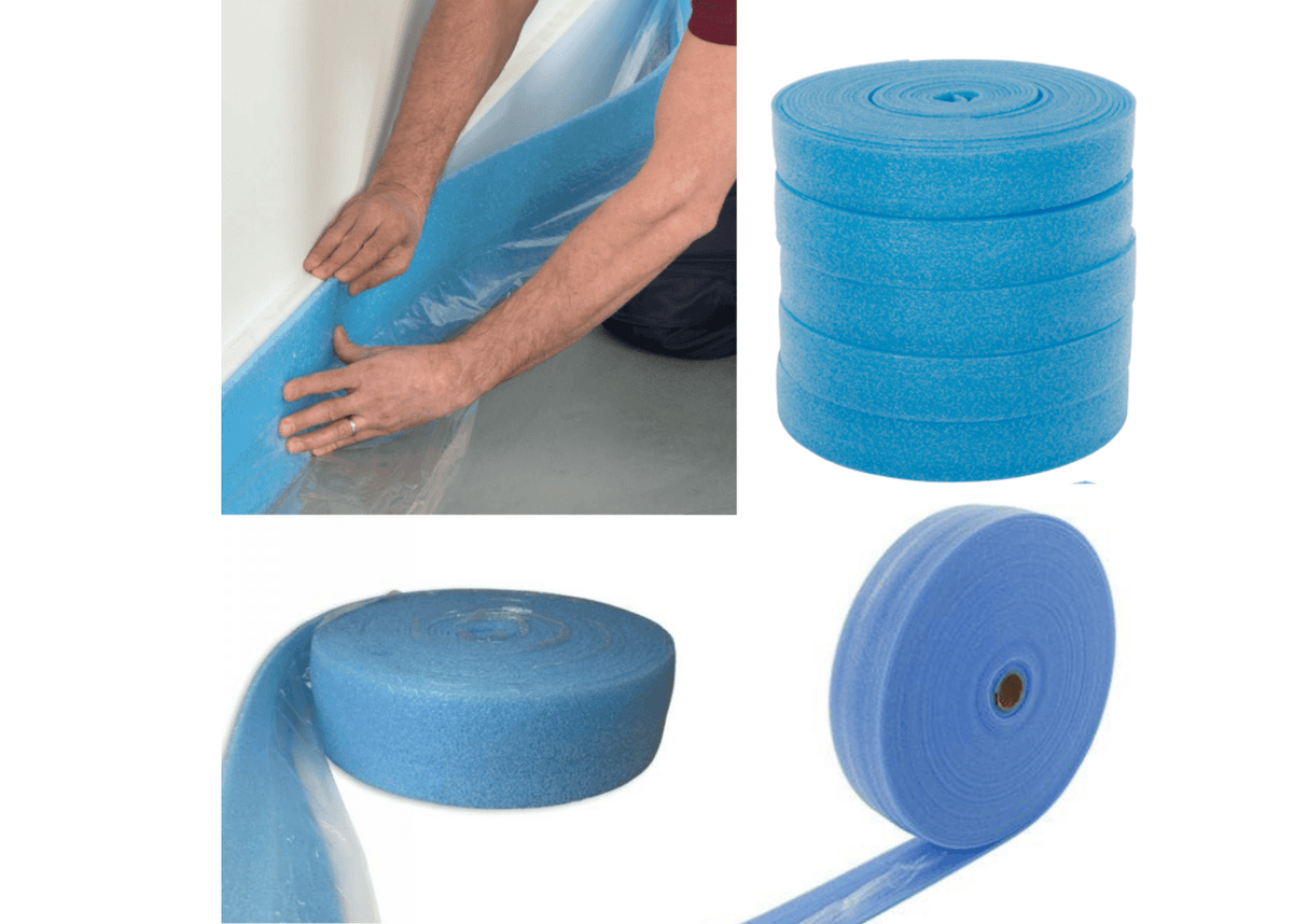 Insulation UK Perimeter Strip With PVC Apron & Tear Off Slits | 8mm x 150mm x 50m IUK01197
