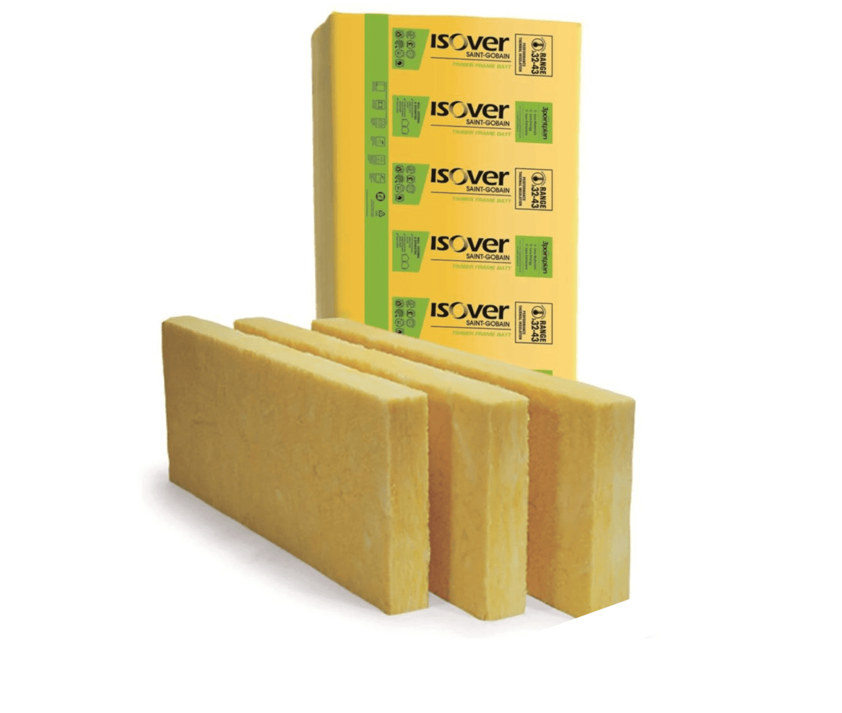 Isover Isover Timber Frame Batt | D140 x W570 x L1175mm - 5.36m2 - Batts Per Pack x 8  3.50 Mineral Fibre Insulation
