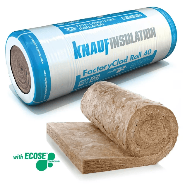 Knauf 300mm Knauf FactoryClad Roll 40 (Uncut)  3.20m x 1.2m BM005980 Mineral Fibre Insulation