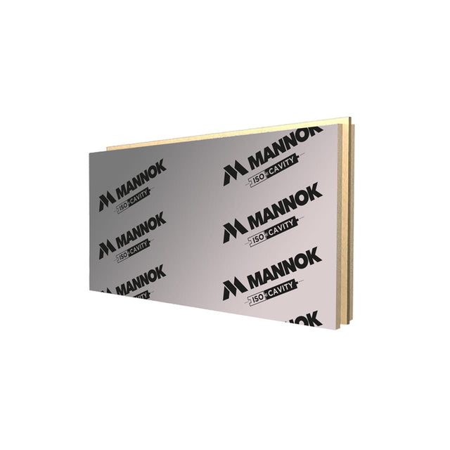 Mannok 90mm Mannok IsoCavity Full Fill Cavity Wall Insulation 1200mm x 450mm - 2.16m2 per pack BM013215 Insulation