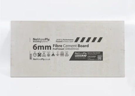 NoMorePly 6mm NoMorePly Pre-Primed Fibre Cement Board 1200mm x 600mm BM005435 Building Materials