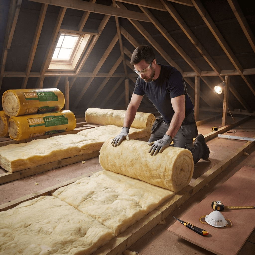 ODE 200mm ODE LUNAflex Loft Roll Ultra 6m x 1.2m - 7.20m² per roll BM06699 Mineral Fibre Insulation