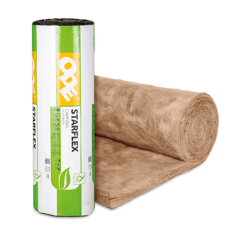 ODE 200mm ODE STARflex Loft Roll Ultra Brown HP 42 6.0m x 1.14m - 6.84m2 per roll BM06699 Mineral Fibre Insulation