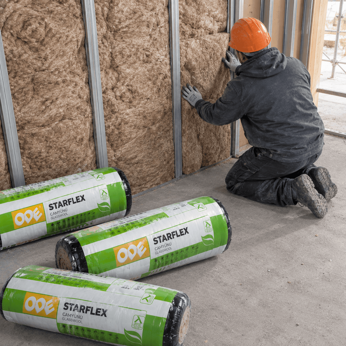 ODE 50mm ODE STARflex Acoustic Partition Roll HP 10m x 1.2m - 12m2 per roll BM06708 Mineral Fibre Insulation