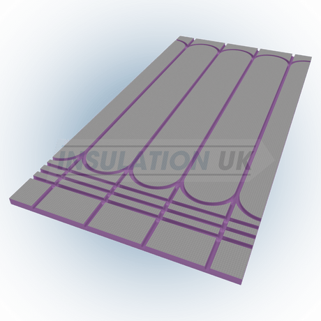 Tekwarm Tekwarm Lite LP UFH Board (Underfloor Heating Panel) | One Off Sizes | Low Profile Panel 16mm Pipe / 200mm centers - 1200x600x40mm IUK01521 UFH Insulation