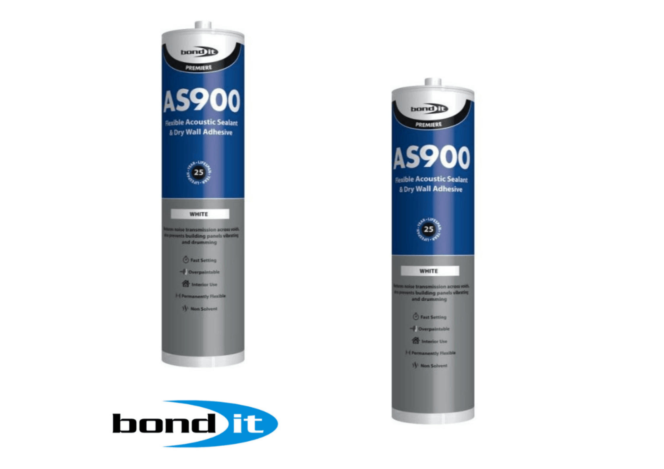Bond It Building Consumables SINGLE TUBE AS900 Acoustic Sealant 900ml 05060021360205 IUK01182