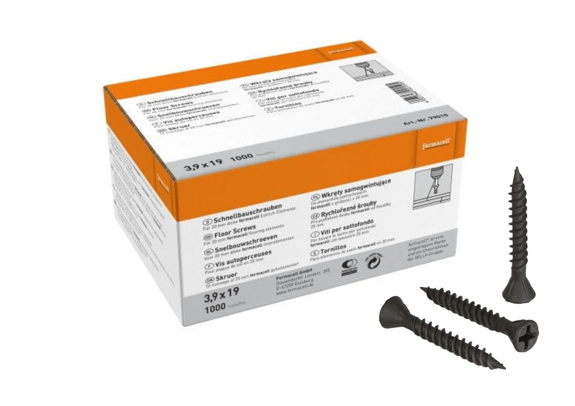 Fermacell 250pcs Fermacell® 19mm Floor Screws | 3.9mm x 19mm 4007548001656 IUK01531 Fermacell® Floor Screws 3.9 x 19mm | insulationuk.co.uk