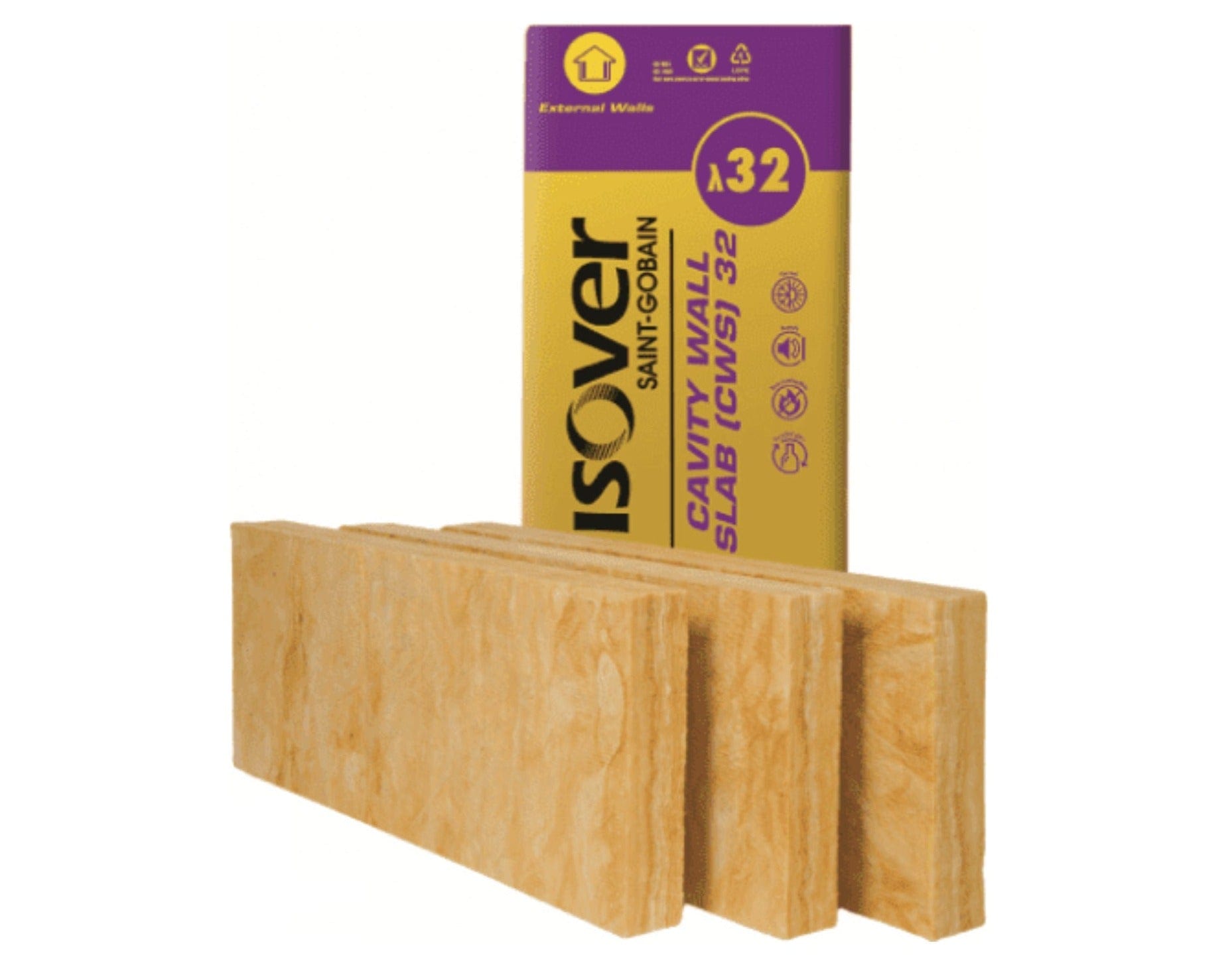 Isover Insulation Isover Cavity Wall Slab CWS Rockwool RW3 Slab 