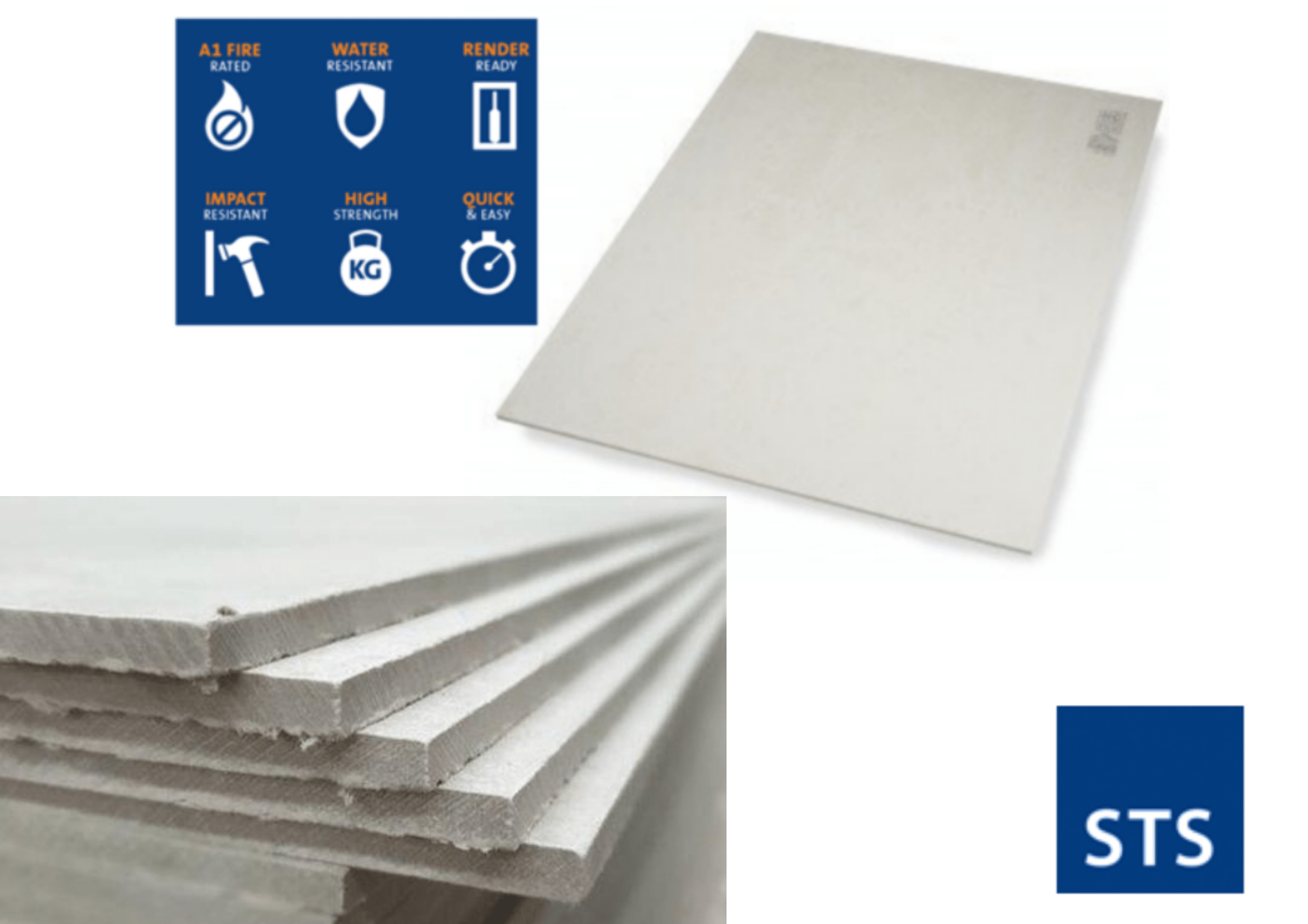 STS Building Materials STS A1 Fire Rated Construction Cement Board 6mm STS Carrier Construction Cement Board 6mm | insulationuk.co.uk