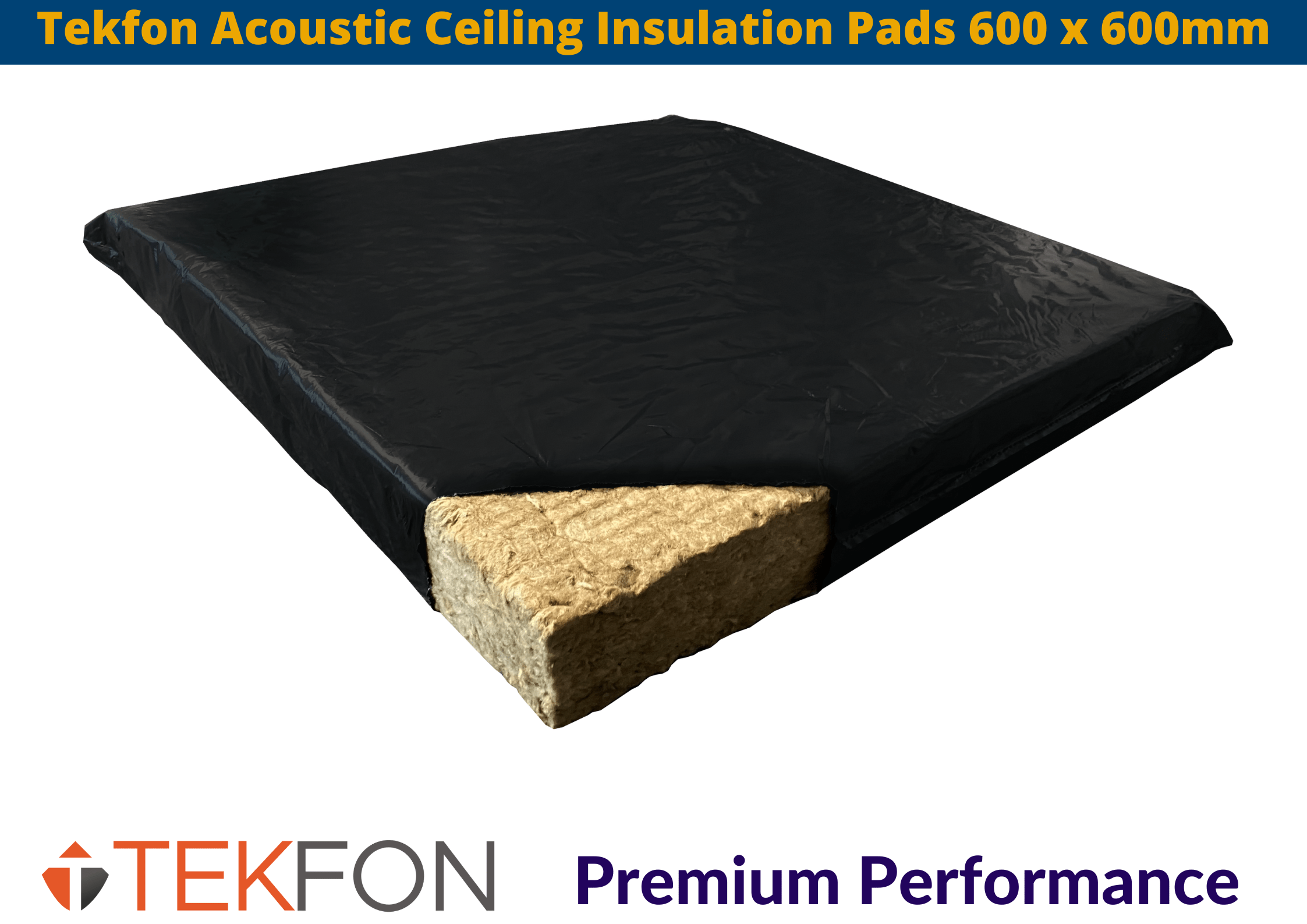 Tekfon Tekfon Acoustic Ceiling Insulation Pads | 600 x 600mm (45kgm3) Tekfon Acoustic Ceiling Insulation Pads 600 x 600mm | insulationuk.co.uk