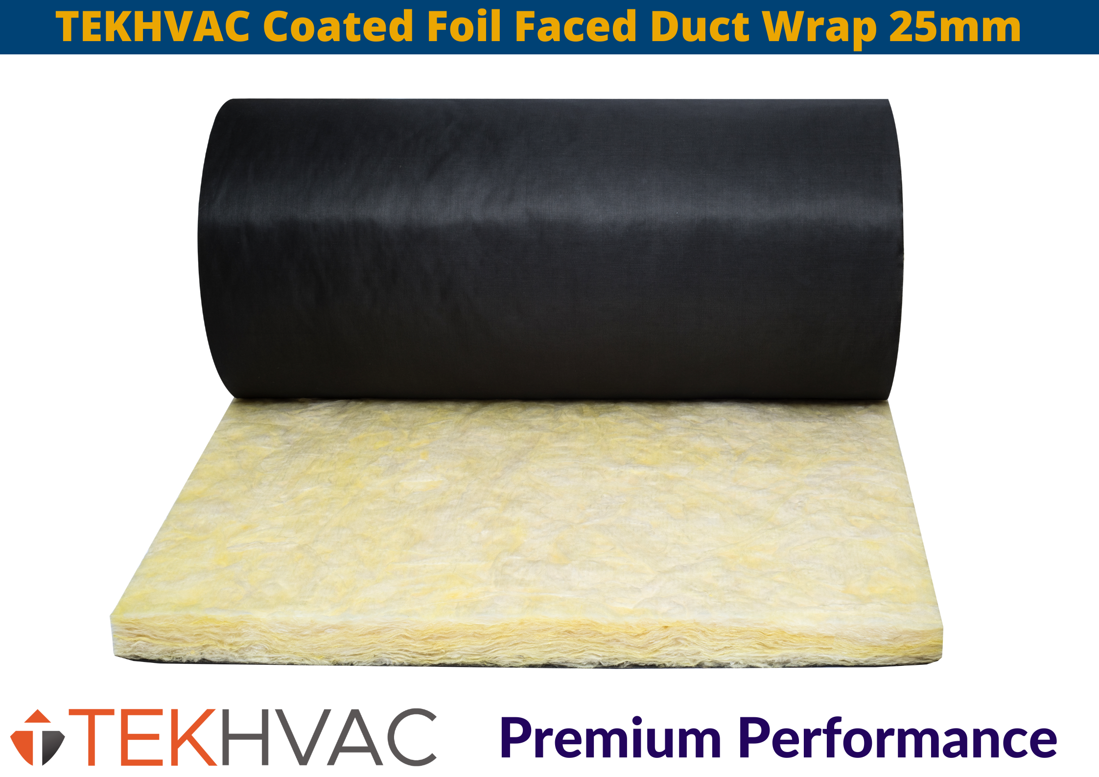 TekHVAC TEKHVAC Coated Foil Faced Duct Wrap 1200 x 25mm TEKHVAC Foil Faced Duct Wrap 1200 x 25mm | insulationuk.co.uk