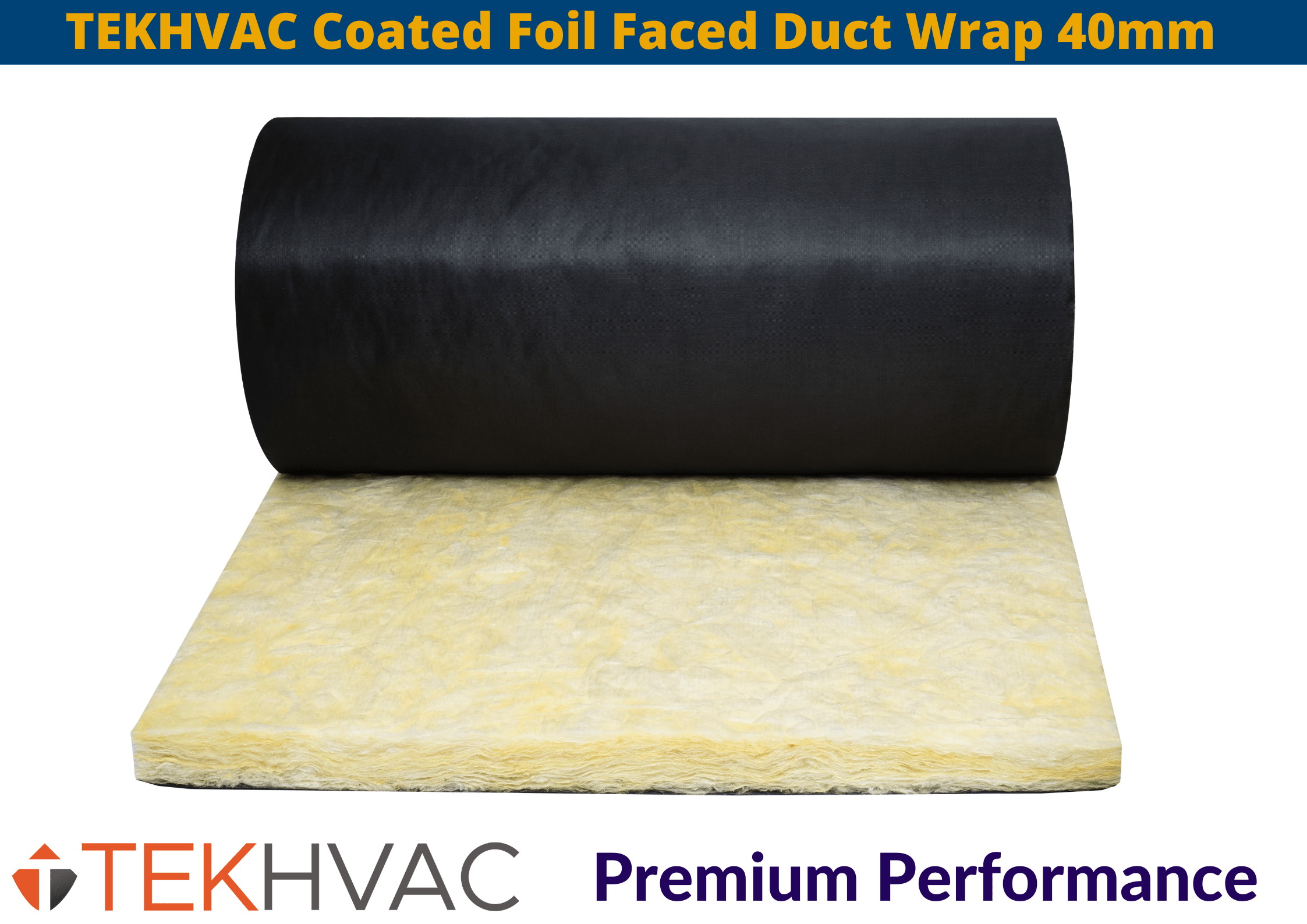 TEKHVAC TEKHVAC Coated Foil Faced Duct Wrap | 1200 x 40mm TEKHVAC Foil Faced Duct Wrap 1200 x 40mm | insulationuk.co.uk