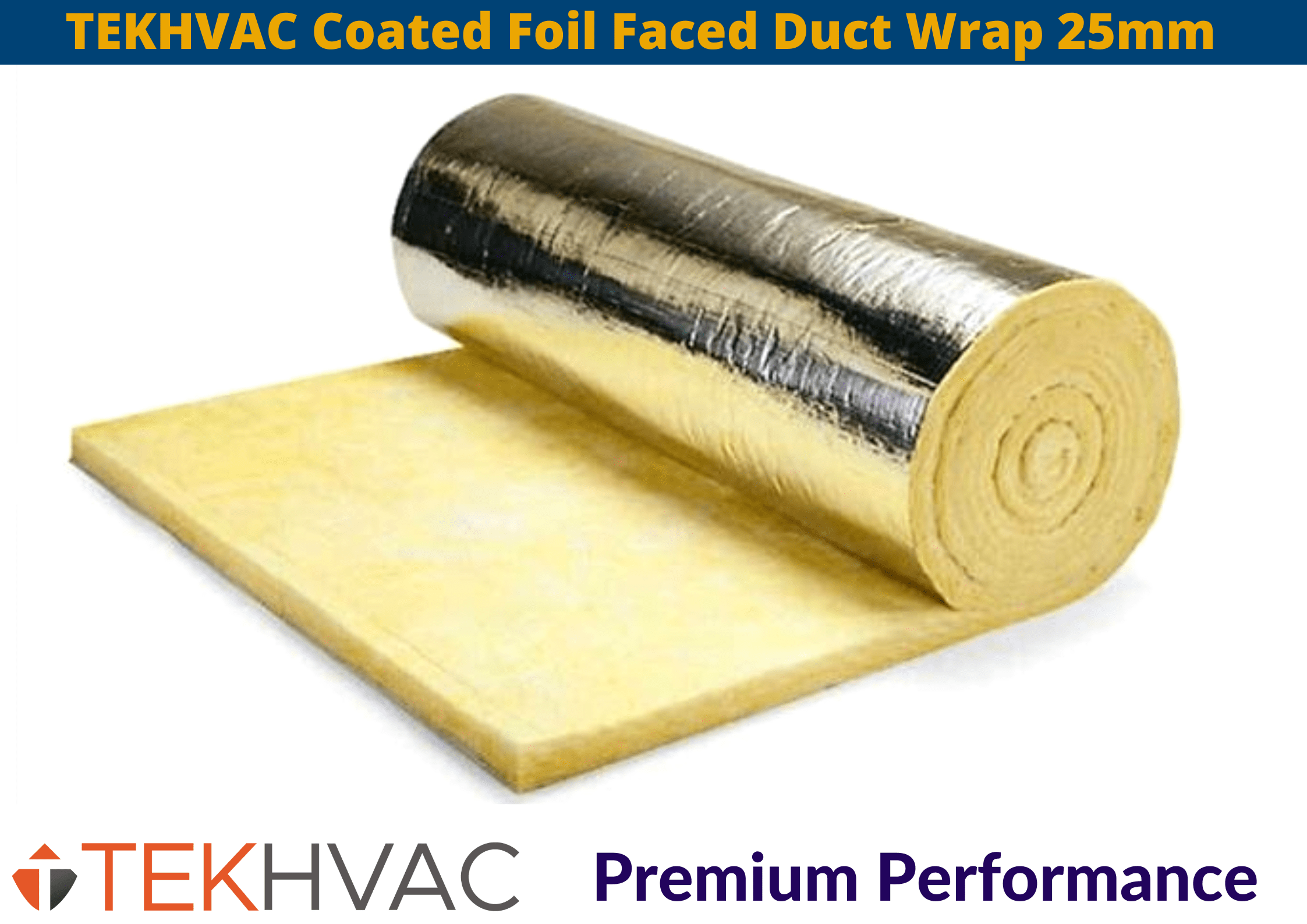 TekHVAC TEKHVAC Foil Faced Duct Wrap | 1200 x 25mm IUK01580 TEKHVAC Foil Faced Duct Wrap 1200 x 25mm | insulationuk.co.uk